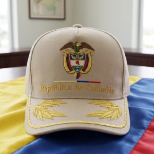 Gorra República de Colombia Beige – Escudo Nacional
