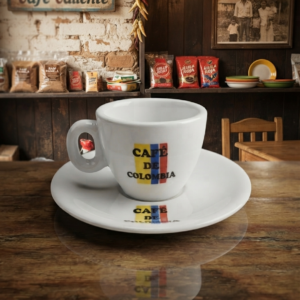 Tintero Café de Colombia con Plato – Recuerdo Tricolor